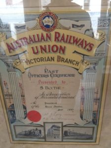 Australian Railways Union Certificate