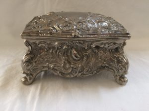 Silver plate jewellery box