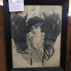 Edwardian horses and rider print